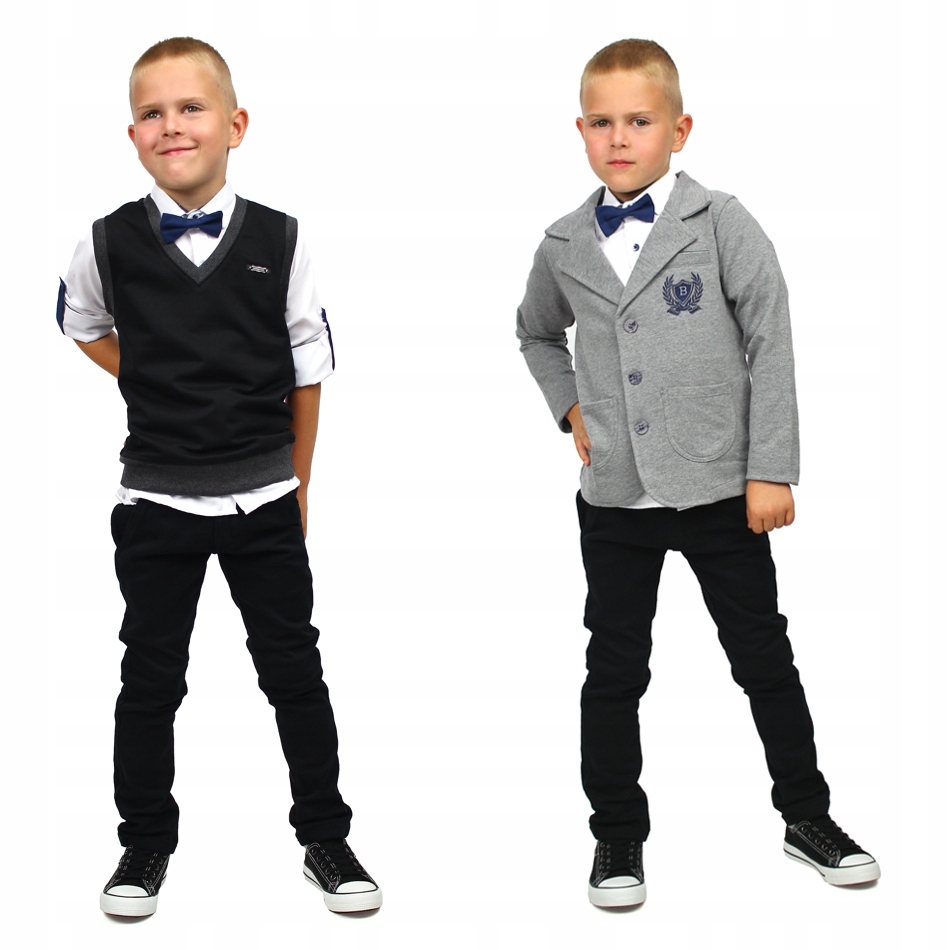 BREEZE Boys Elegancka KOSZULA Z MUCHĄ Biała 122 Wiek dziecka 7 lat +