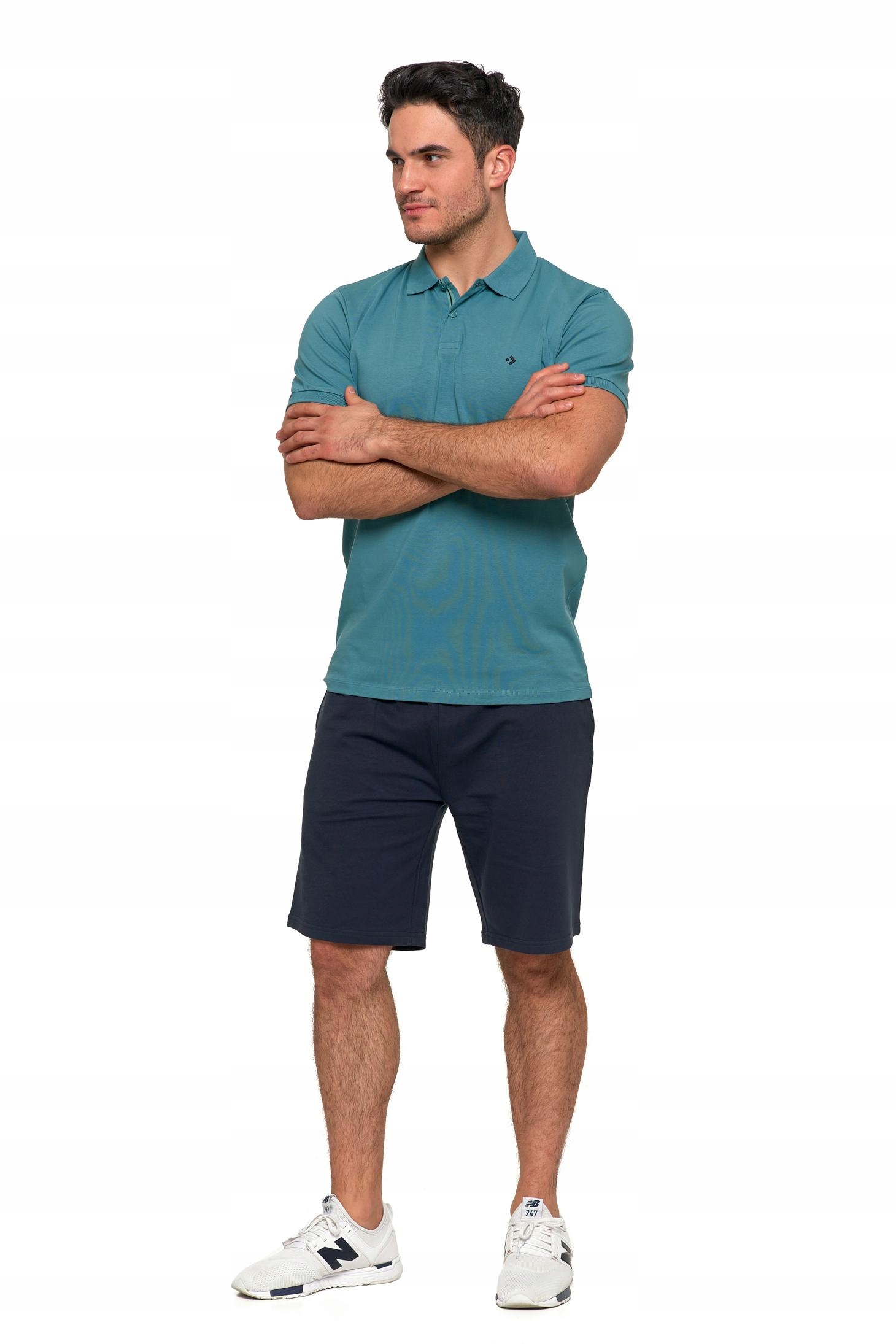 Koszulka męska MORAJ bawełniana Koszulka Polo Miętowy REGULAR FIT r. XL Wzór dominujący bez wzoru