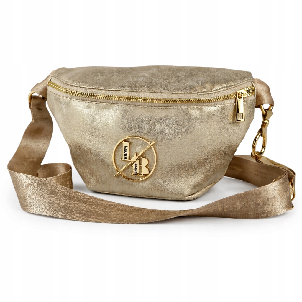 Laura Biaggi Dámská Kabelka Přes Rameno Zlatá Kožená Pásek