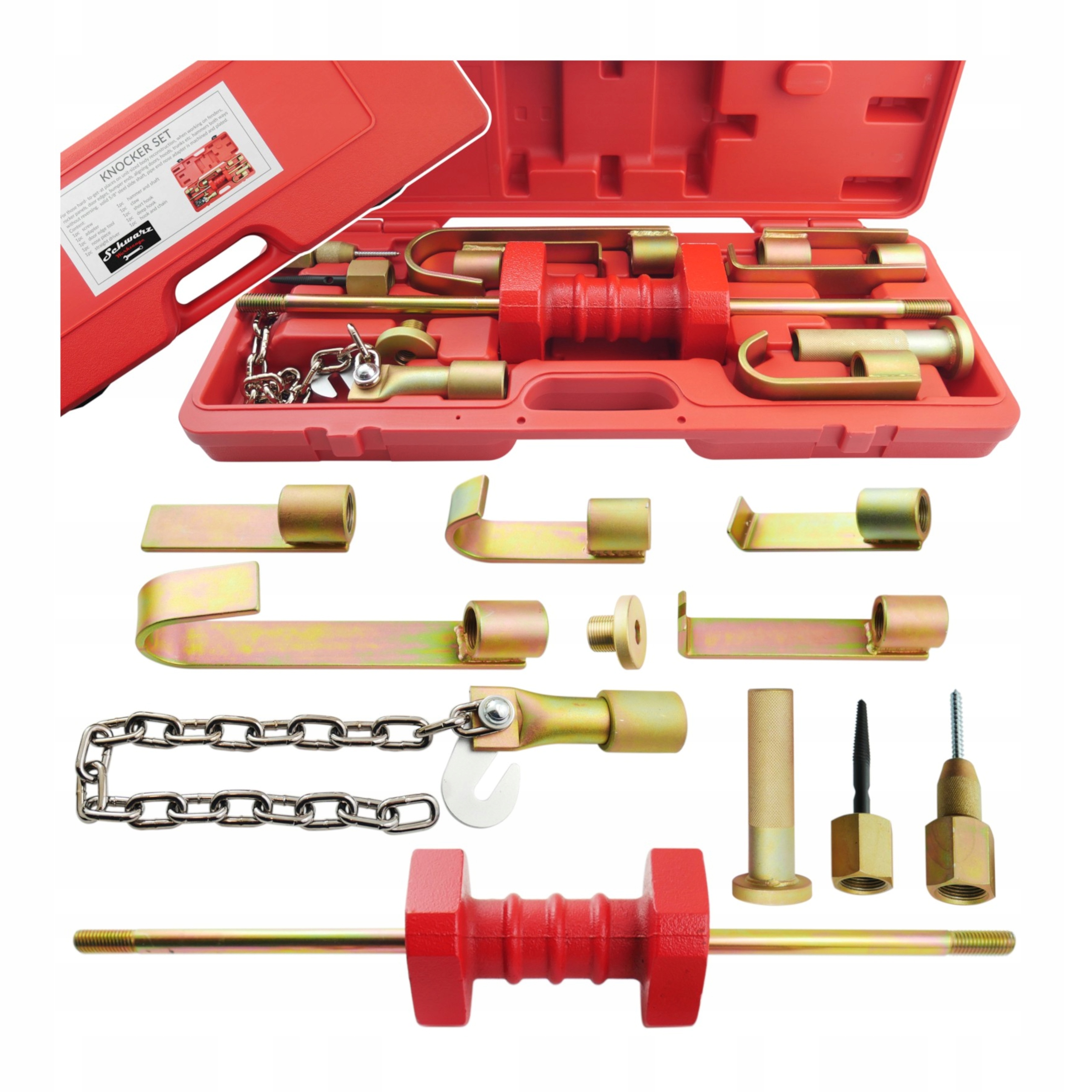 Klempířský vyrážeč Sada kladiva Bezvládná 5,4 kg Háček Řetěz Držáky