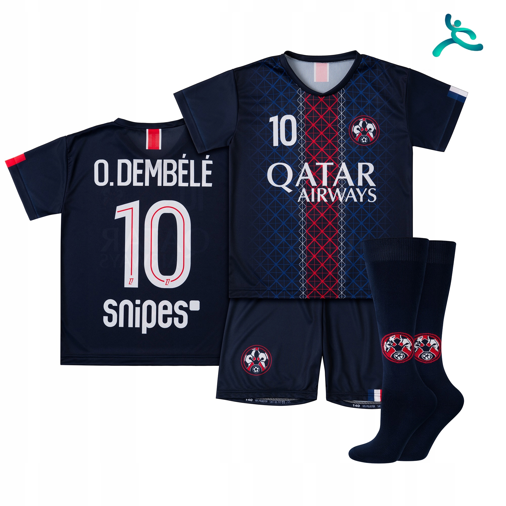 Strój komplet piłkarski getry Dembele rozm. 170