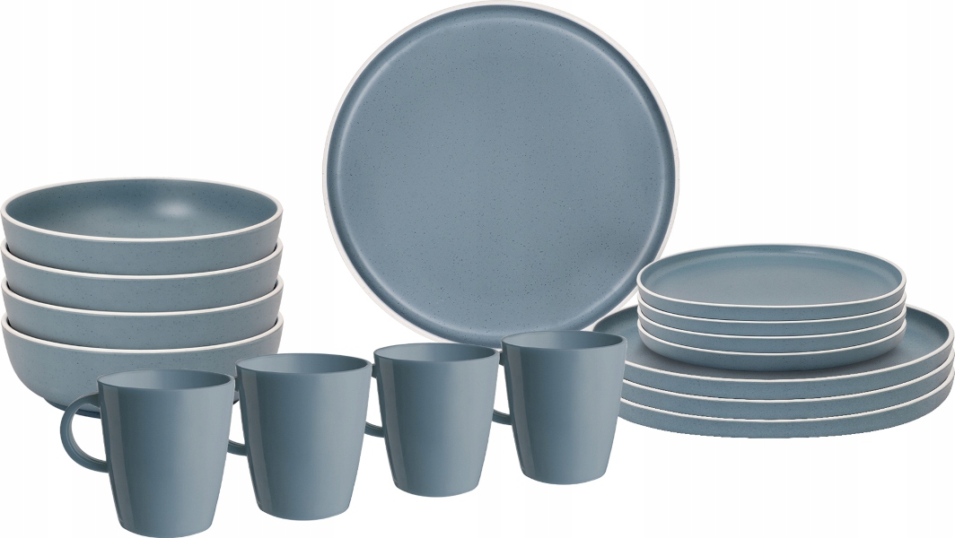 ZESTAW OBIADOWY MELAMINA BRUNNER DOLOMIT BLUE 16 szt.