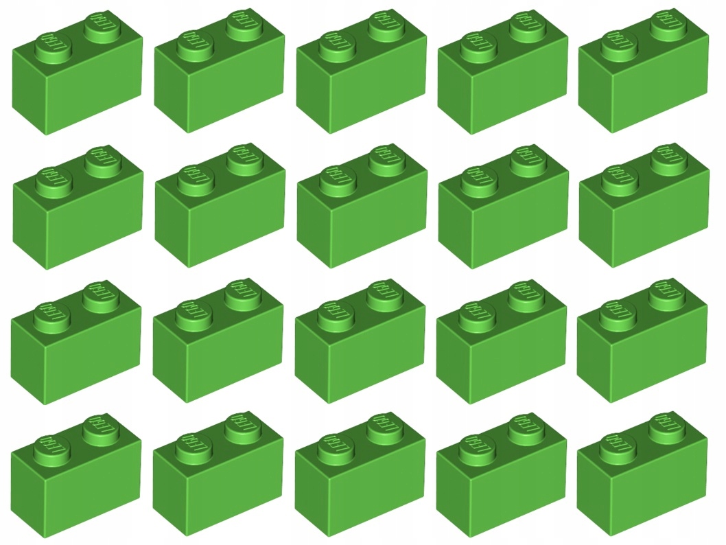 

Lego cegła 1x2 j. zielona 20 szt. 3004 Nowa