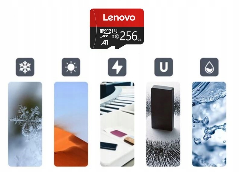 Karta pamięci Lenovo micro SDXC 256GB U3 A1 C10 Pojemność karty 256 GB