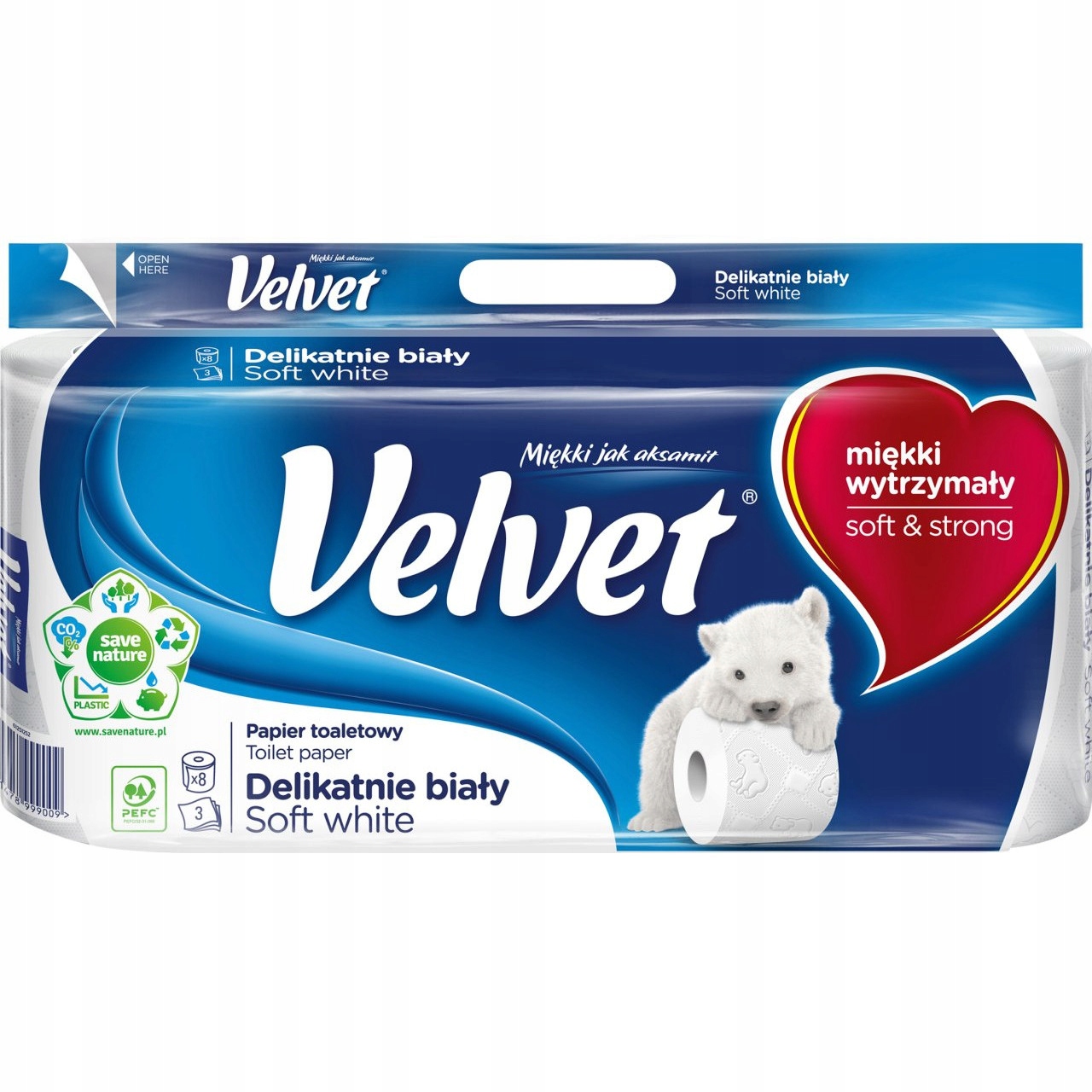 

Papier toaletowy delikatnie biały(8szt.) 3 warstwy
