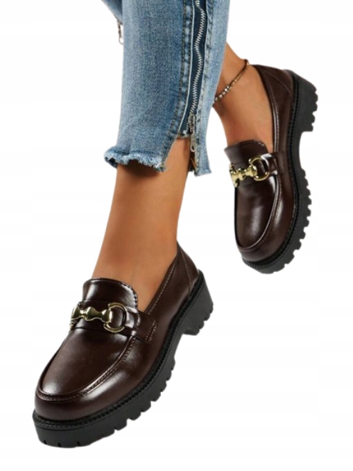 Shein Damskie Mokasyny Wsuwane Brązowe 38 Ł_b