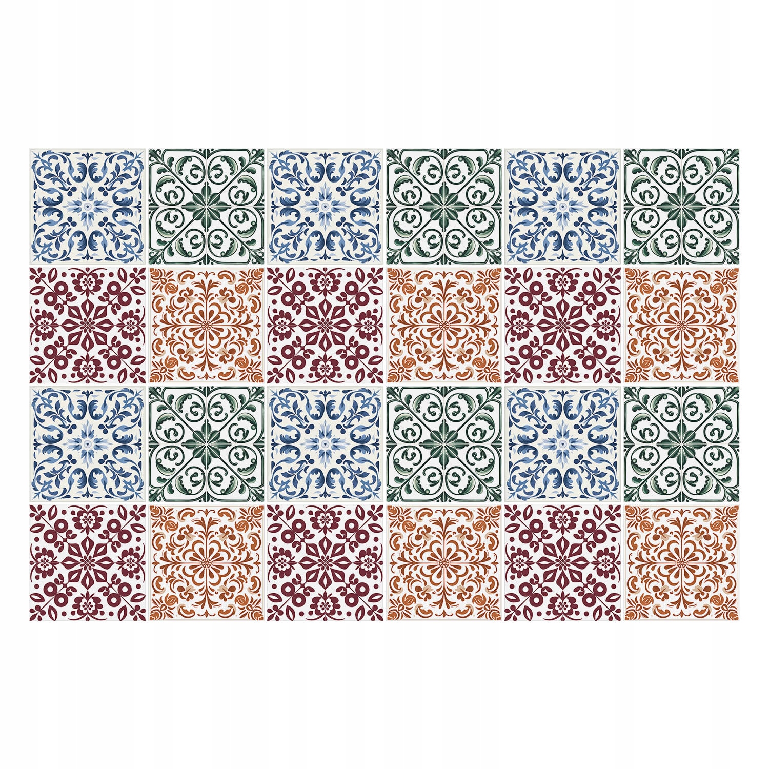 Dekorativní Samolepky na dlaždice s ornamenty 24 ks 20 x 20 cm
