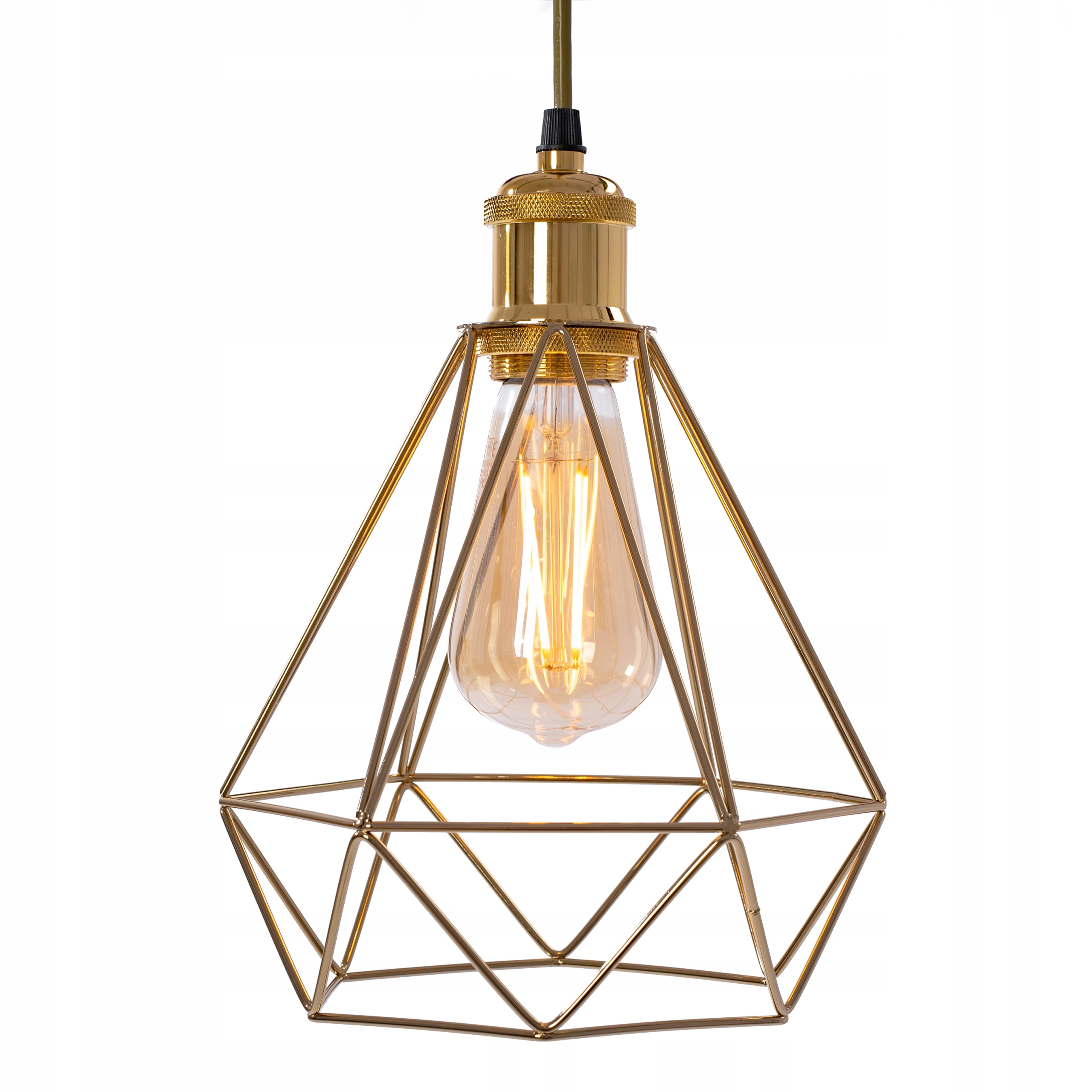

Lampa Wisząca Diament Metal Loft Light Gold