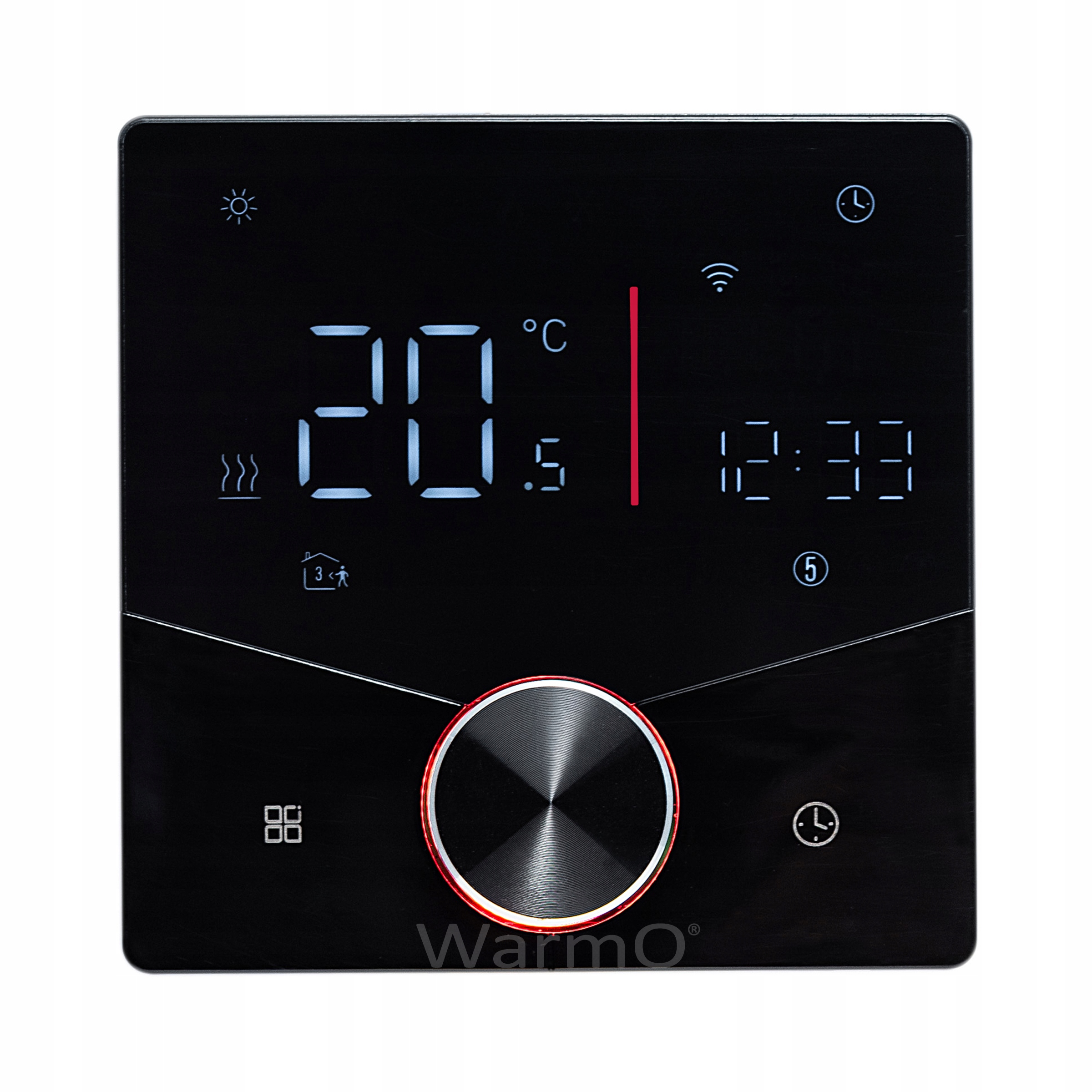 Regulátor Teploty WarmO B90b Wifi Termostat Čierny podlahové vykurovanie