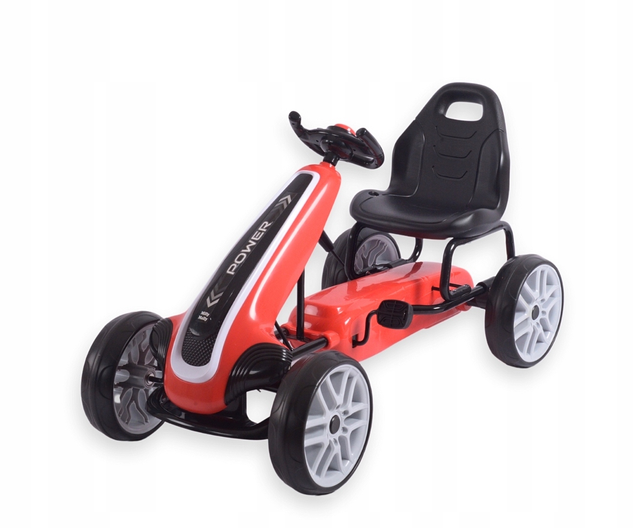 Gokart na pedały dla dzieci czerwony hamulec ręczny Power Red Milly Mally