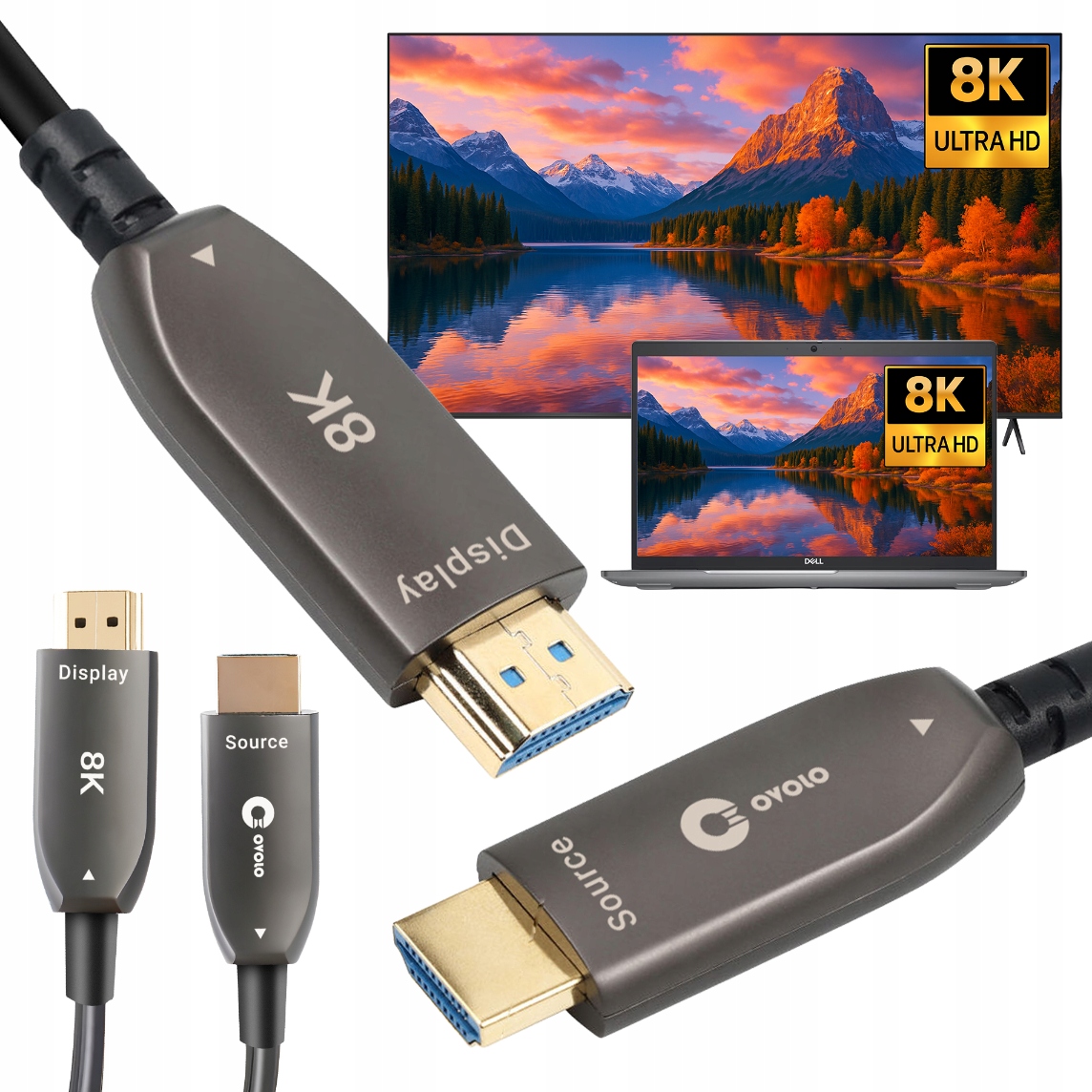 Hdmi kabel Aoc Dlouhý 10 m optický 8K 3D Optický kabel pro Uhd Tv