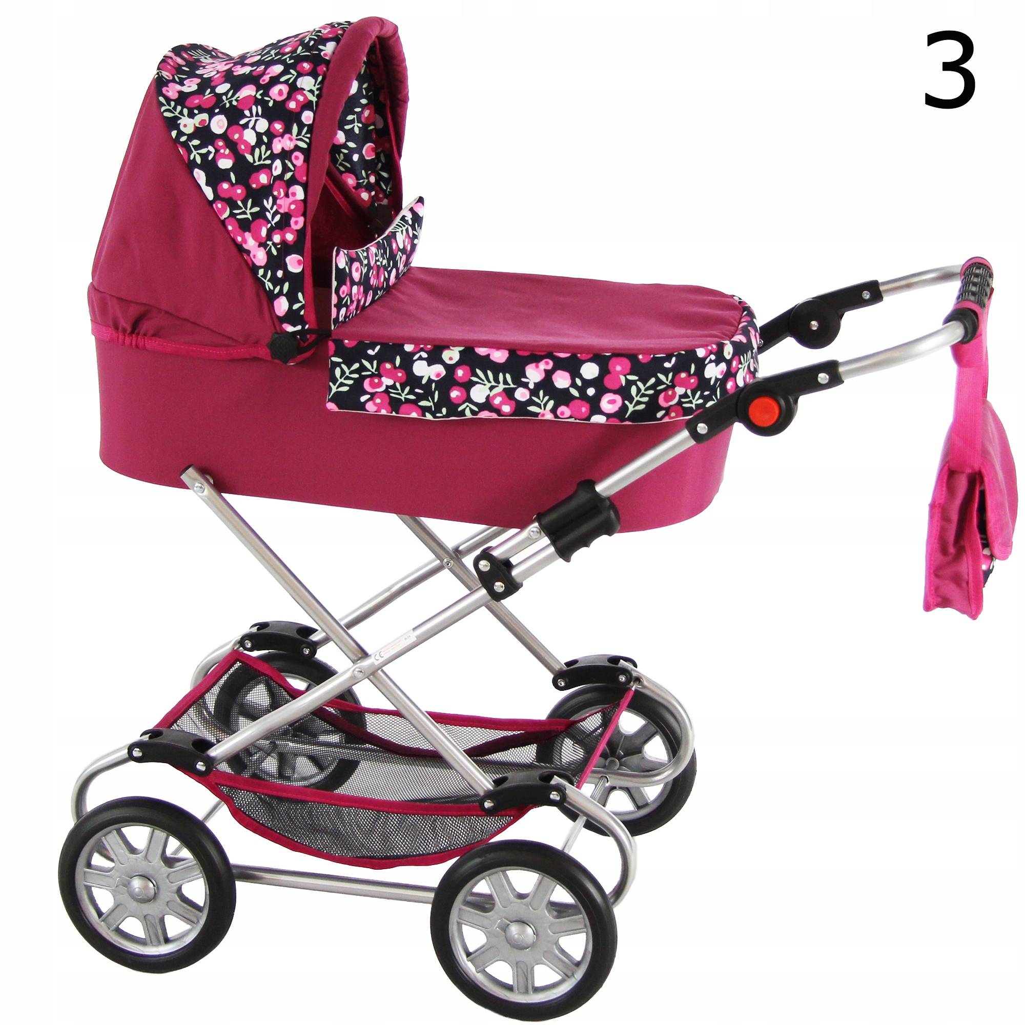 WÓZEK DUŻY DLA LALEK GŁĘBOKI +Torebka + gratis PL Marka Adar