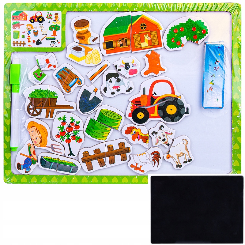 

Tablica drewniana kredowa suchościeralna układanka