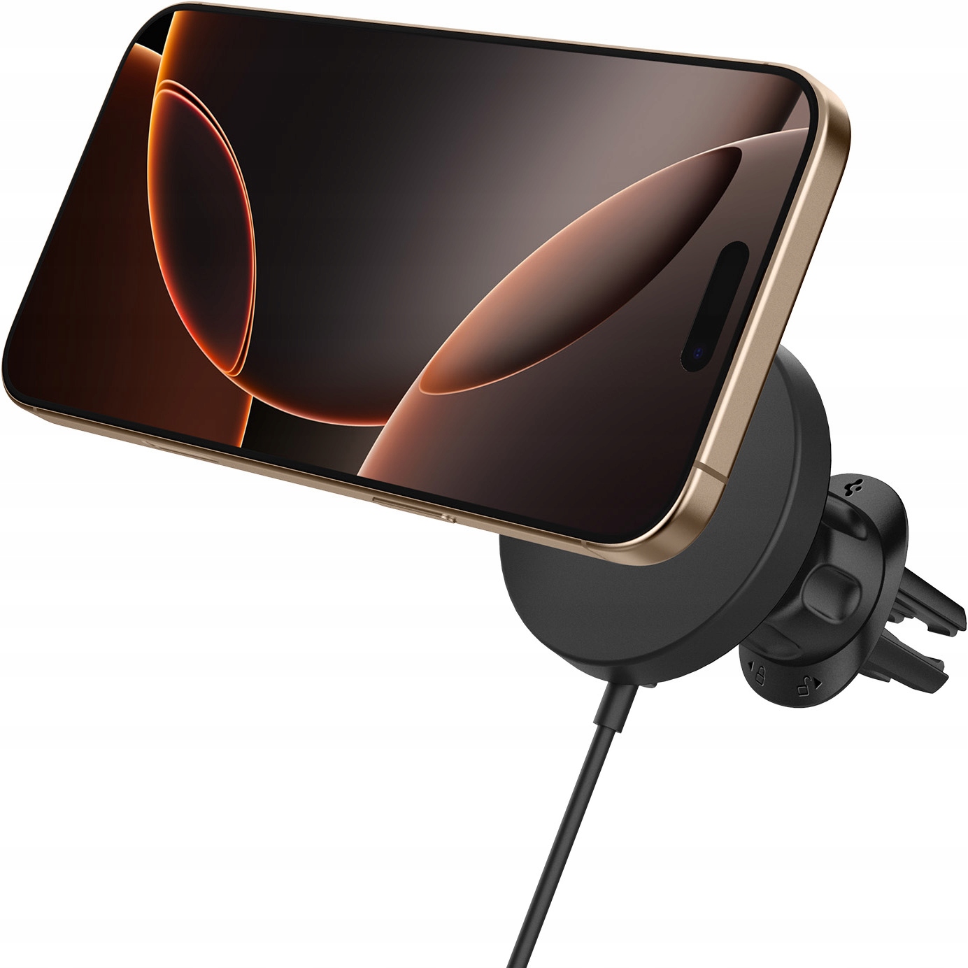 Držák do auta pro MagSafe, Spigen s nabíječkou Qi2, do mřížky ventilace