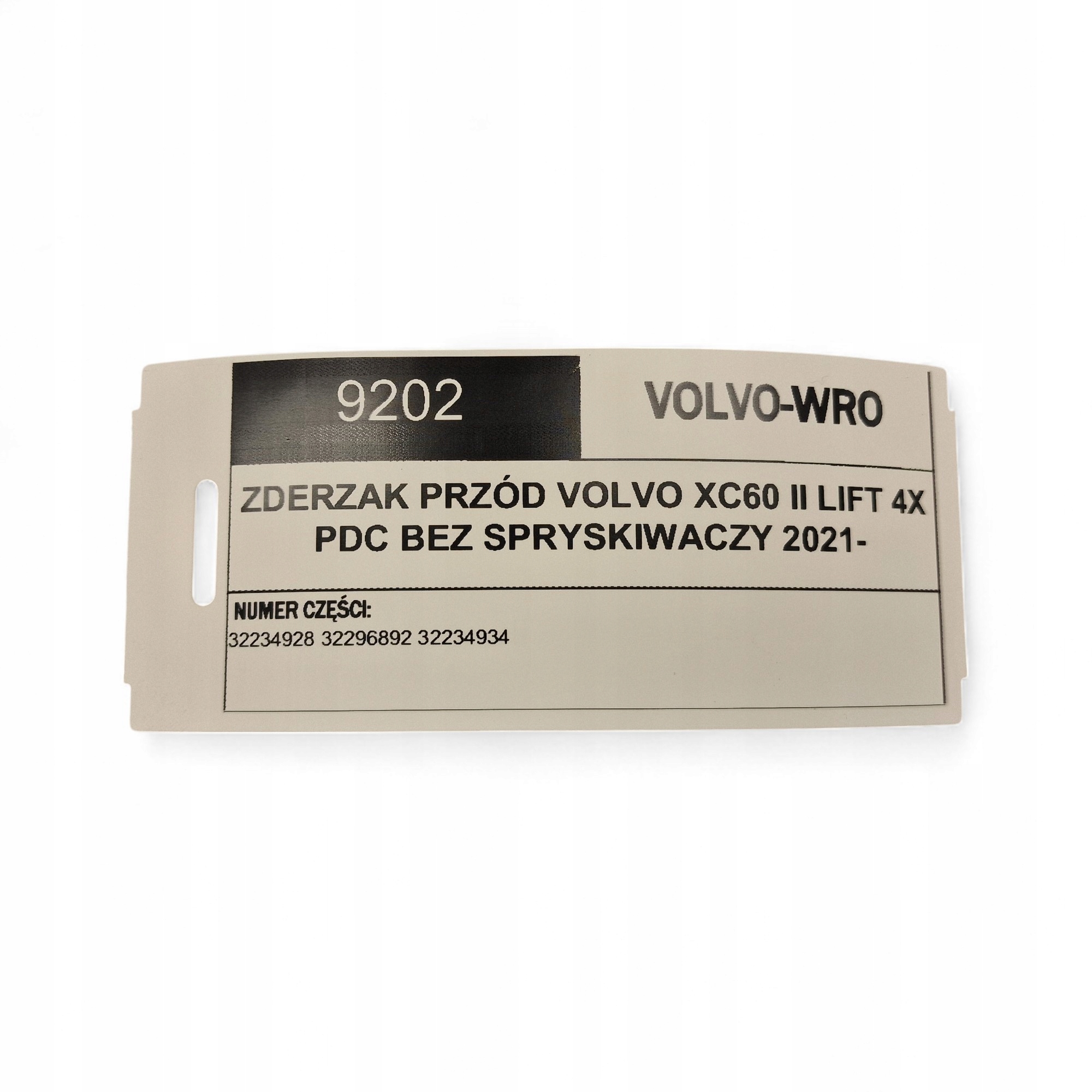 bumper front VOLVO XC60 II LIFT 4X PDC without washers 2021