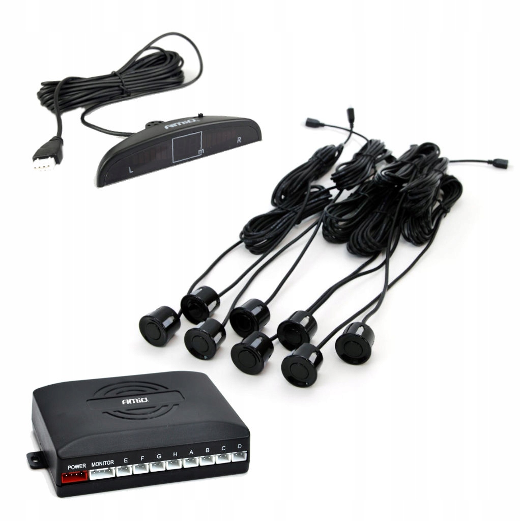 Asystent parkowania wyświetlacz LCD 8x sensory