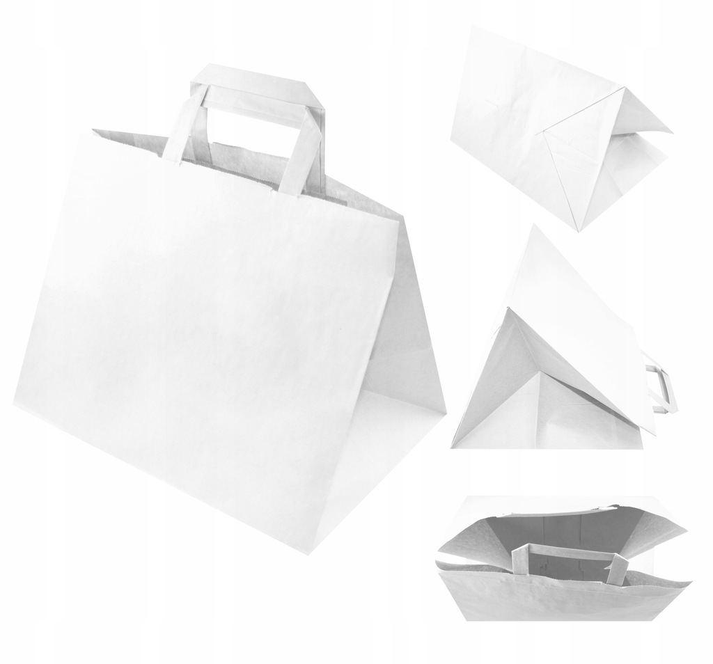 

Torby Papierowe Białe Cateringowe 32x22x24cm 50szt