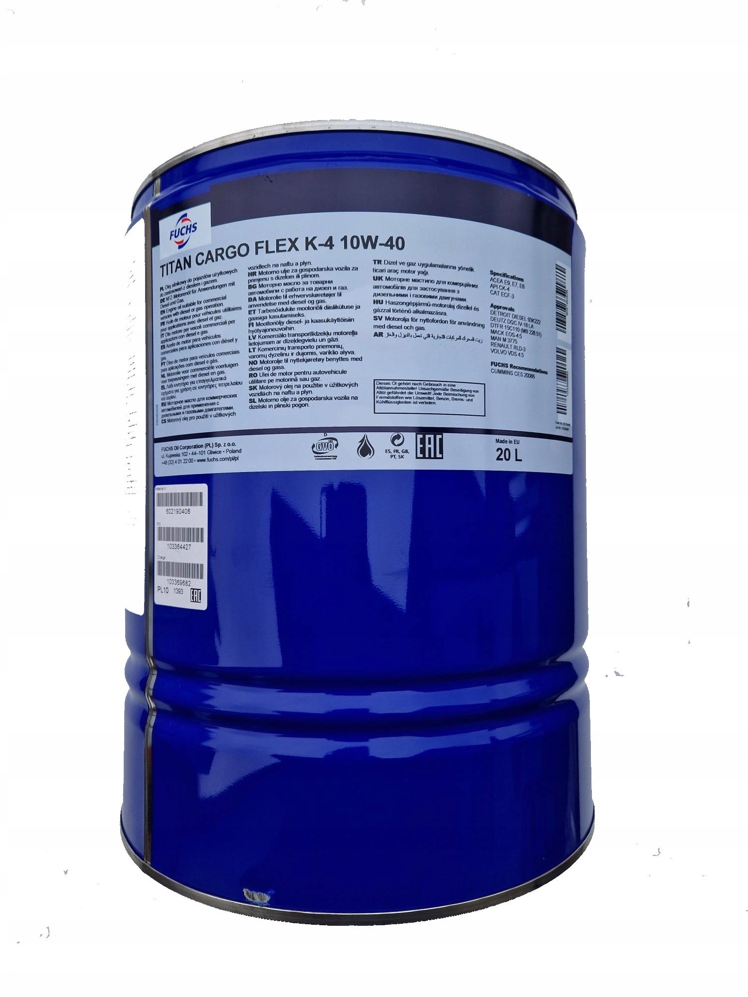 OLEJ FUCHS TITAN CARGO FLEX K-4 10W-40 20L