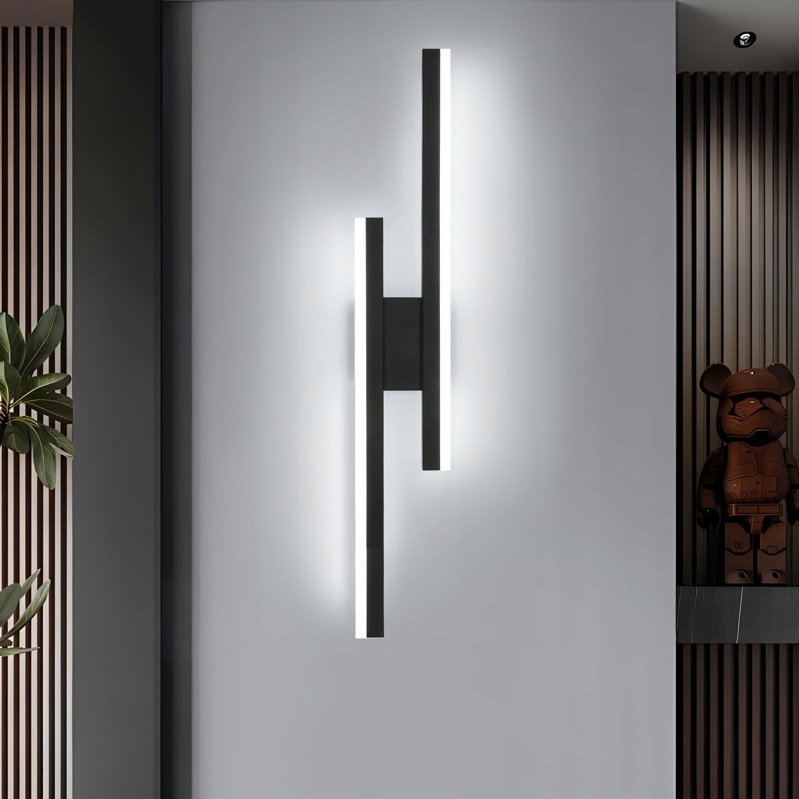 Lampa Ścienna Czarny Kinkiet Led Nowoczesna W Łazienka Korytarz 6500K IP44