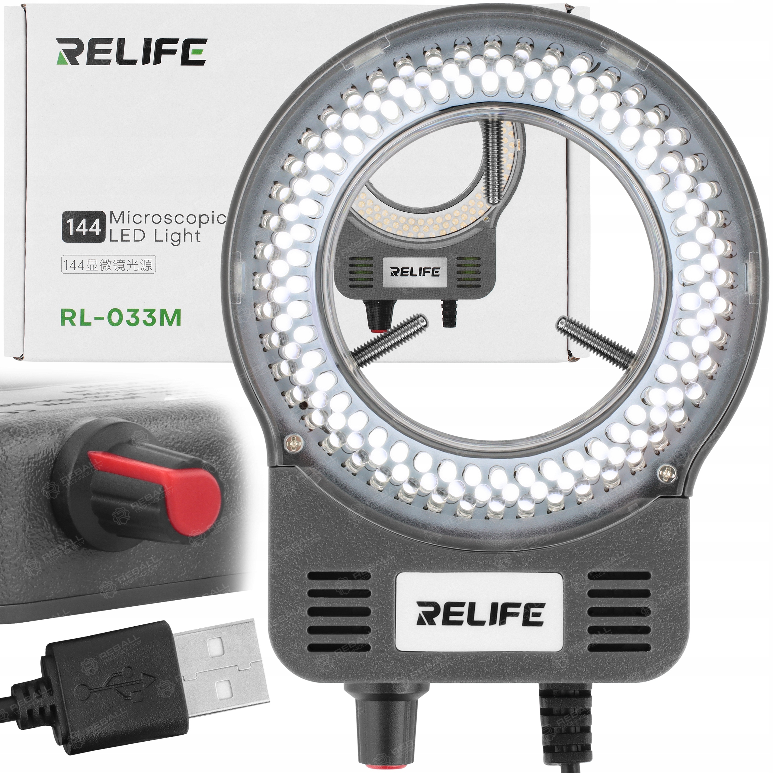 Osvětlení Mikroskopu Podsvícení Regulace Jasu Relife RL-033 M Šedá