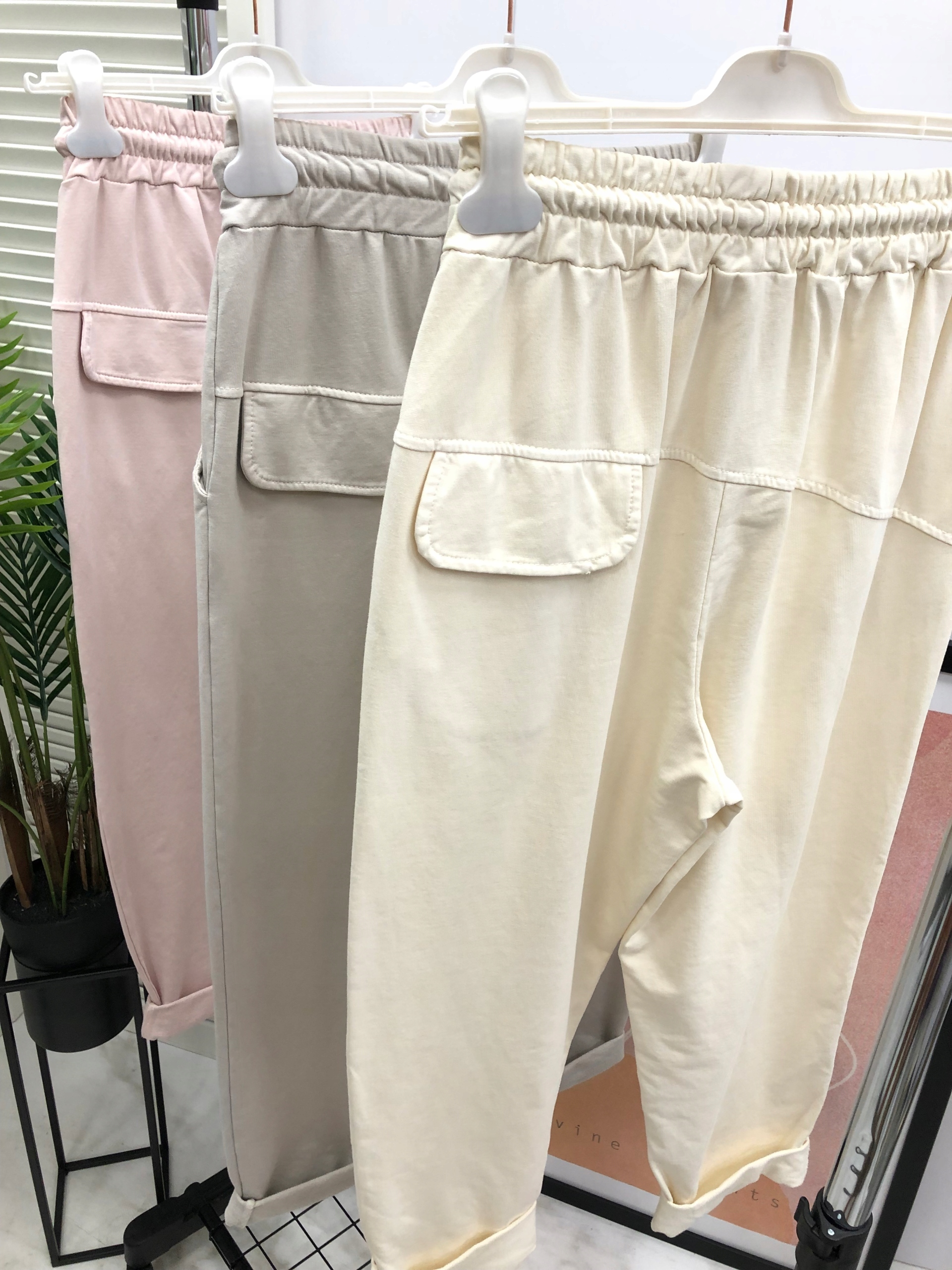 WIYA ITALY SPODNIE DRESOWE beż new model 2024 Wzór dominujący bez wzoru