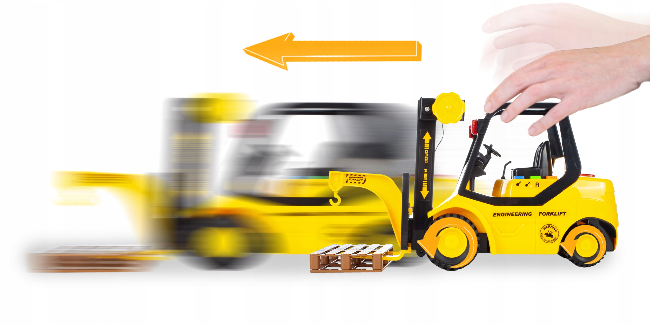 WÓZEK WIDŁOWY PALETOWY PALECIAK ZABAWKA DLA DZIECI DŹWIĘK ŚWIATŁO PALETA Bohater brak