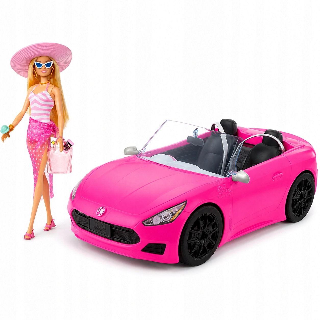 Kabriolet Barbie Różowy Samochód dla Lalek Lalka dla Dziewczynki