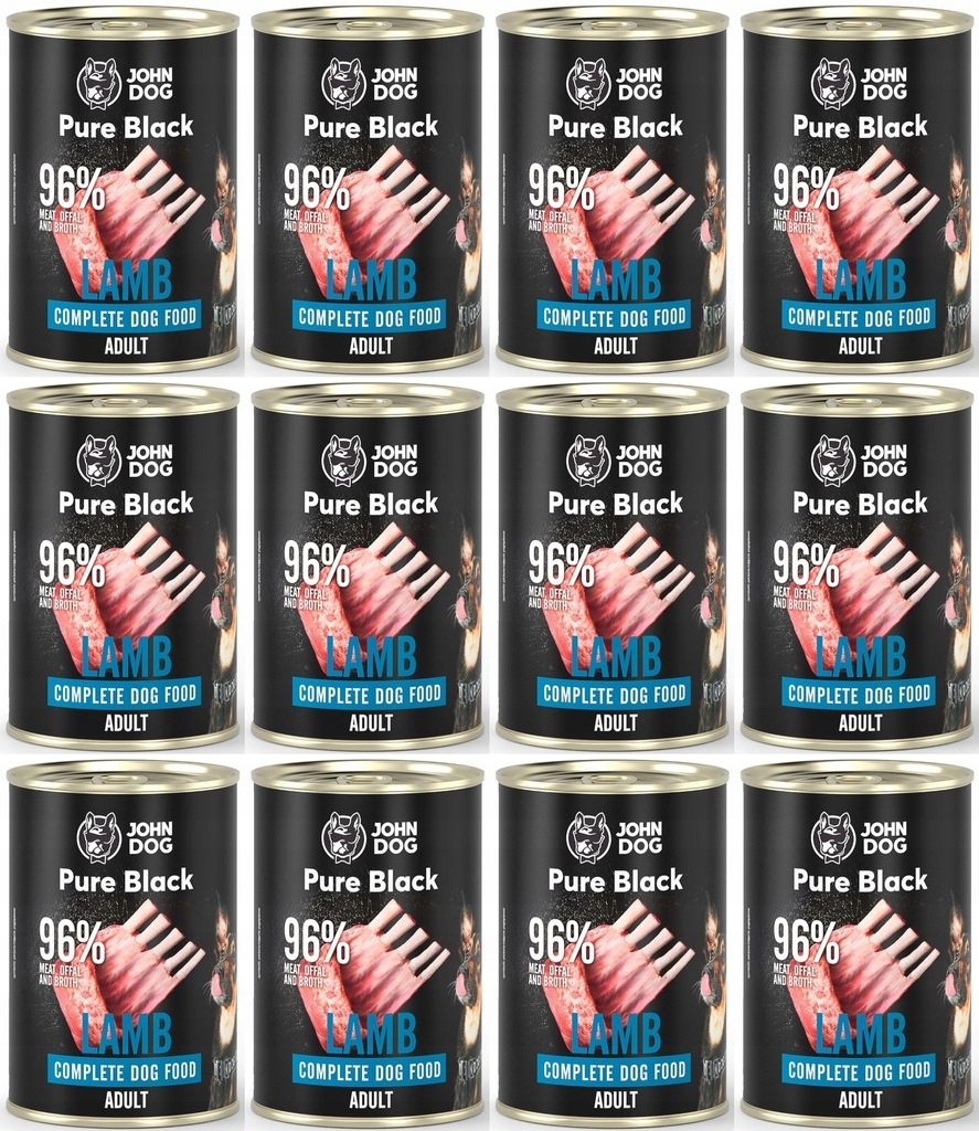 Levně John Dog Pure Black Adult Lamb 12 x 400 g