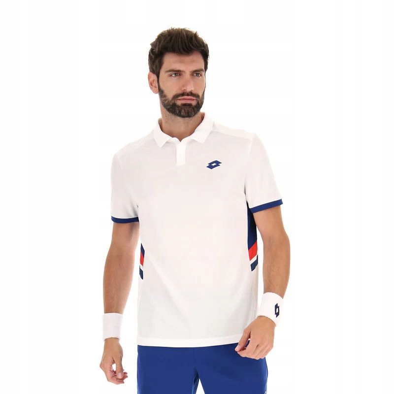 Koszulka Tenisowa Męska Lotto Squadra III Polo Men Bright White XL