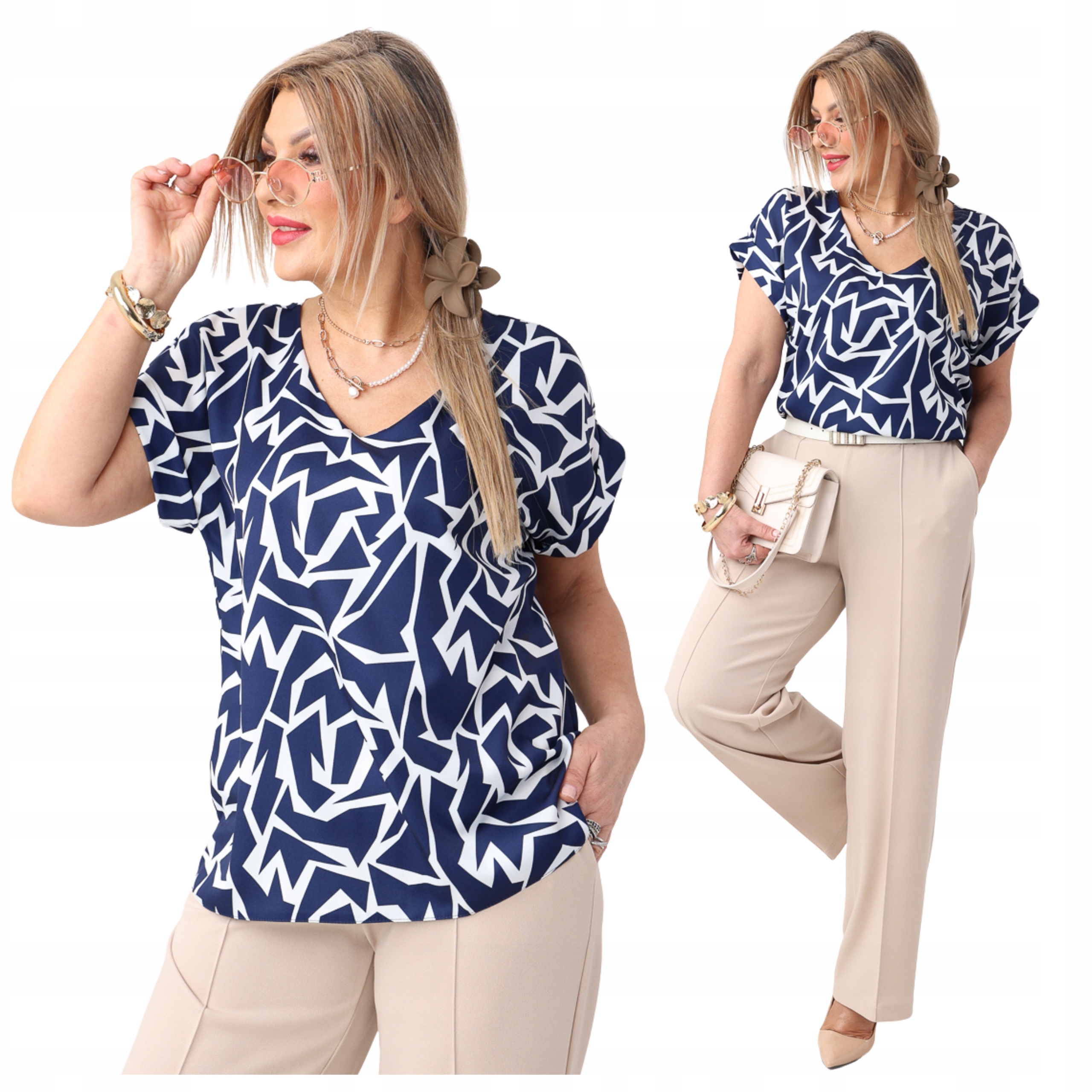 bluzka krótki rękaw luźna Polski Producent duże rozmiary na lato