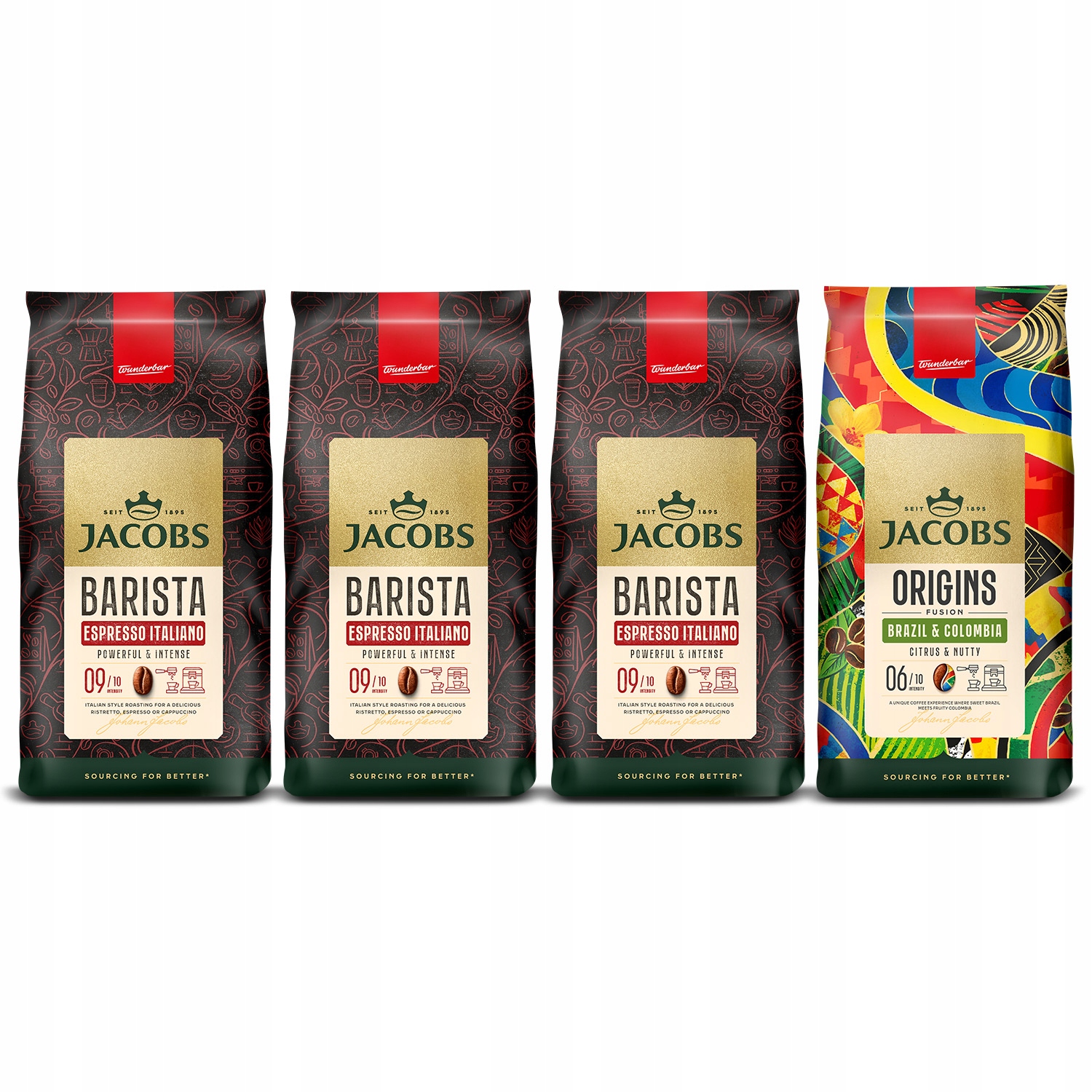 Kawa ziarnista Jacobs Barista Espresso Italiano, Origins Fuzion Brazil 4kg