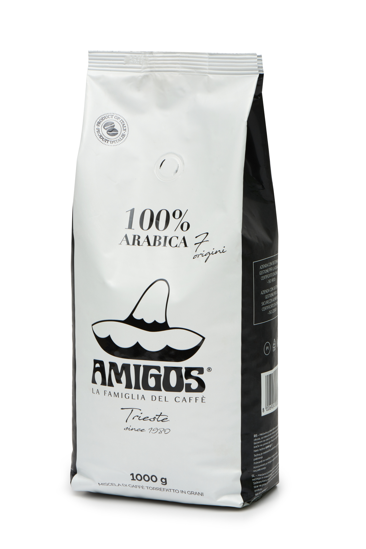 Italská káva káva Amigos 7 Origini 1 kg 100% výběrová Arabica 7 regionů