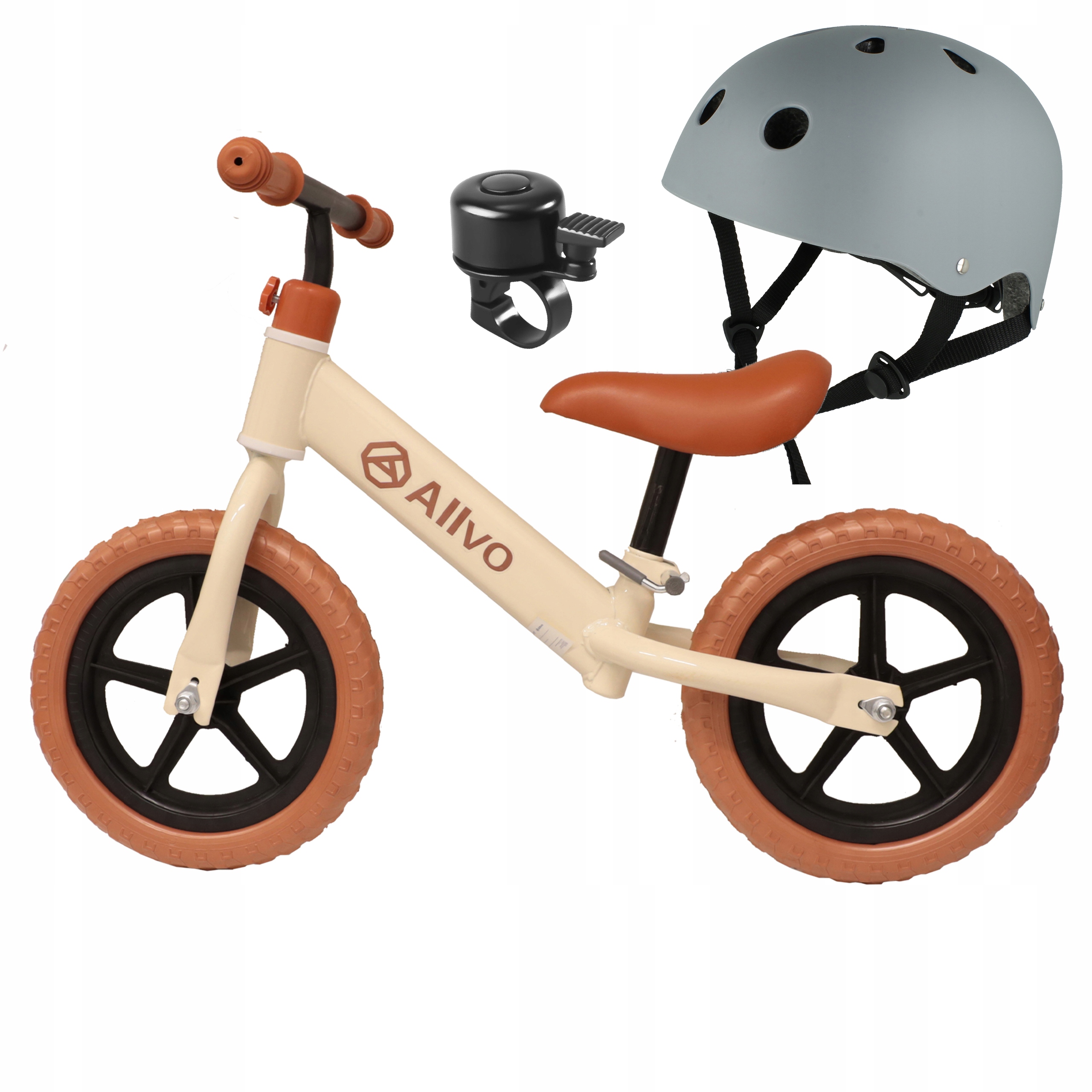 Rowerek Biegowy Dziecięcy Rower Koła 12'' Dla 2 Latka Zestaw Kask Dzwonek