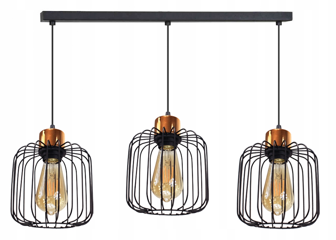 Závěsná Stropní Lampa Ring 3, Černý Led Lustr