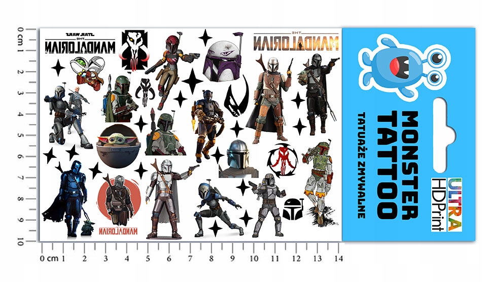 ZESTAW NAKLEJKI + TATUAŻE DLA DZIECI DZIECIĘCE THE MANDALORIAN JAKOŚĆ Marka inny