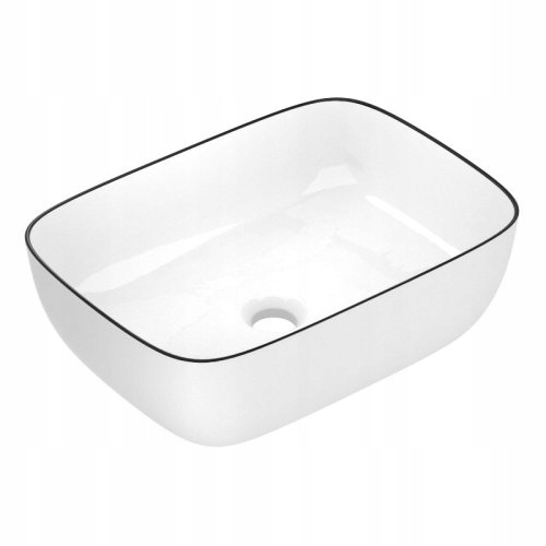 Umývadlová doska 45*32 Imprese Black Edge biela Čierny Rant