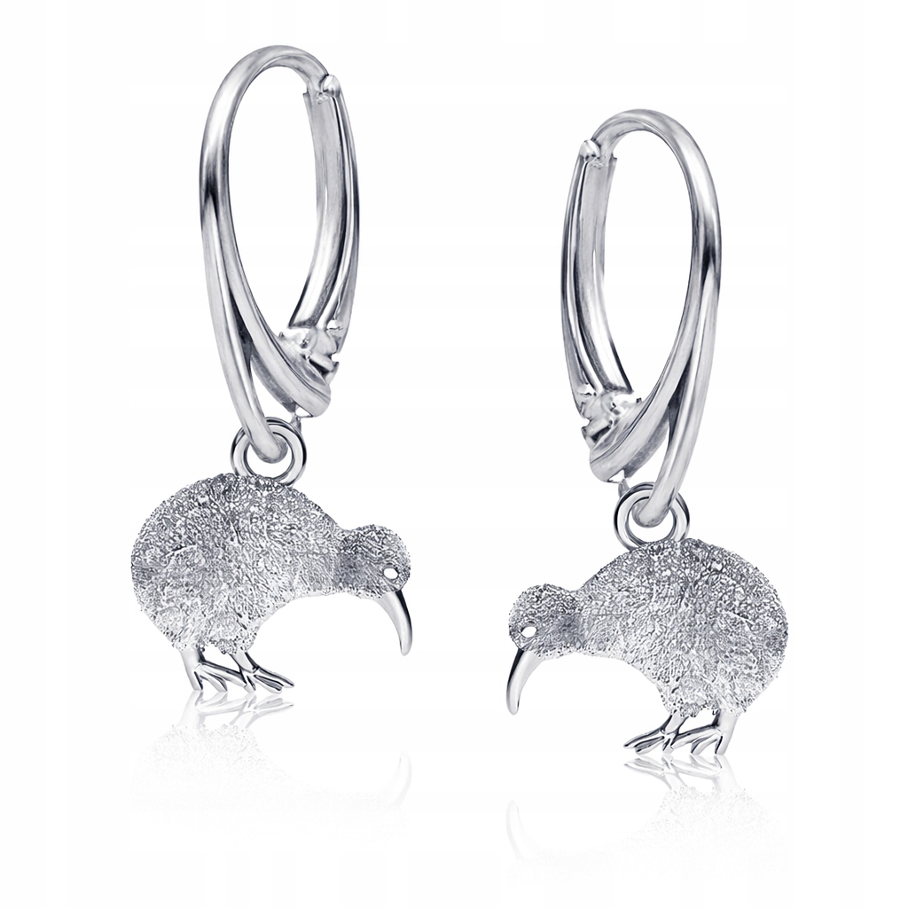 Ptáček kiwi stříbrné náušnice na anglickém biglu stříbro 925