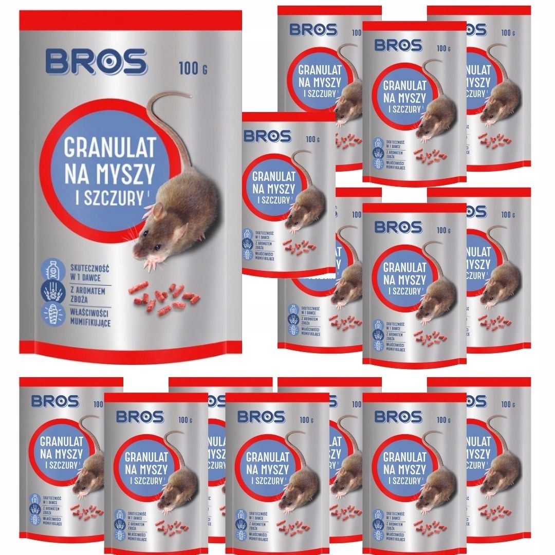 

Granulat na myszy i szczury Bros 100 g x 15 sztuk