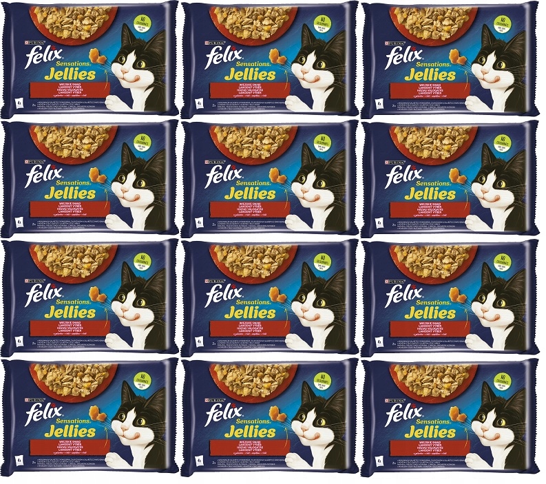 Felix Sensations krmivo krmivo s pro kočky příchutí se zeleninou v želé 48x85g