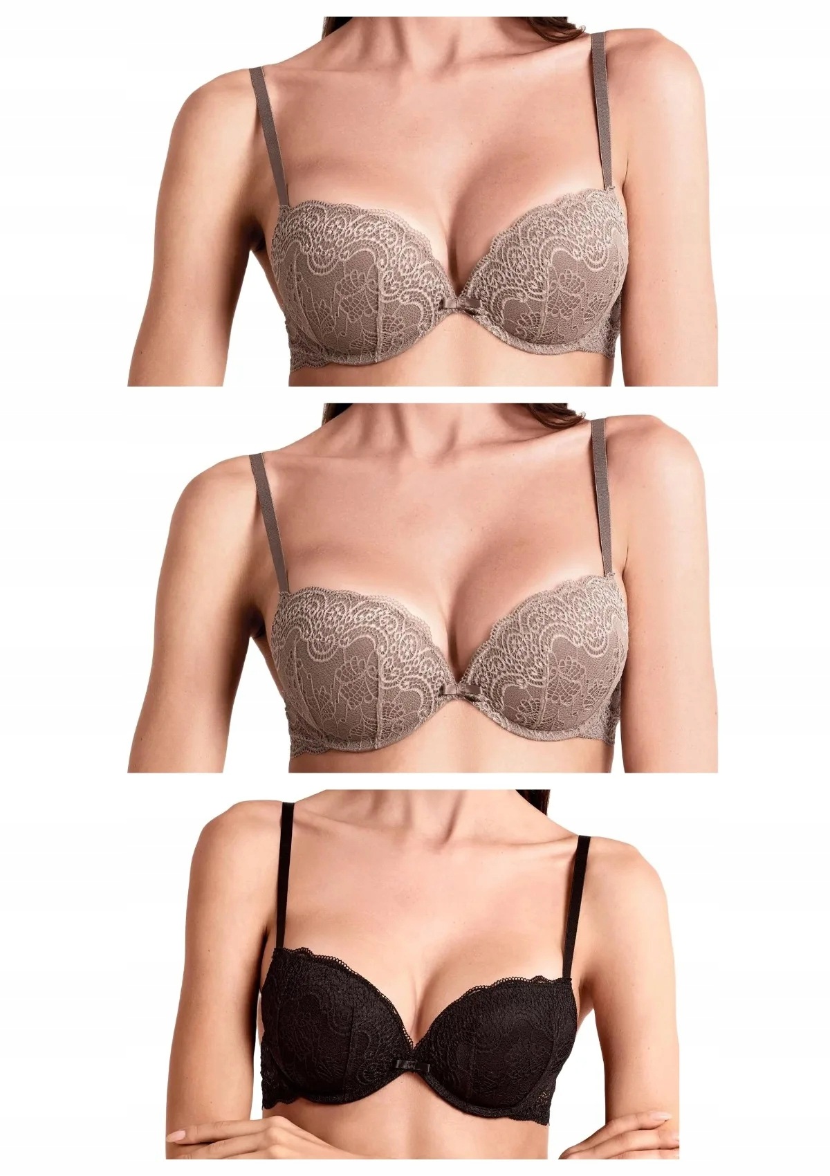 Lormar Duble Pizzo 032L podprsenka 3 ks 2x korálová černá 70B
