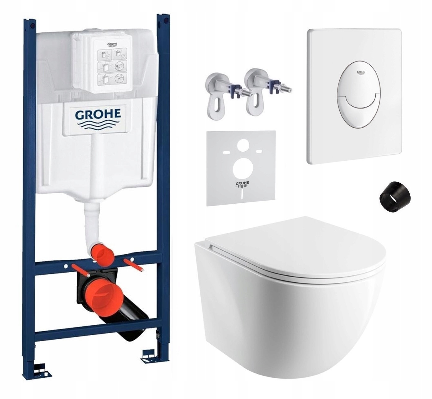7v1 Wc Sada, Stelaz Grohe Wc Miska Rim Silent Omnires Tlačidlo Biela