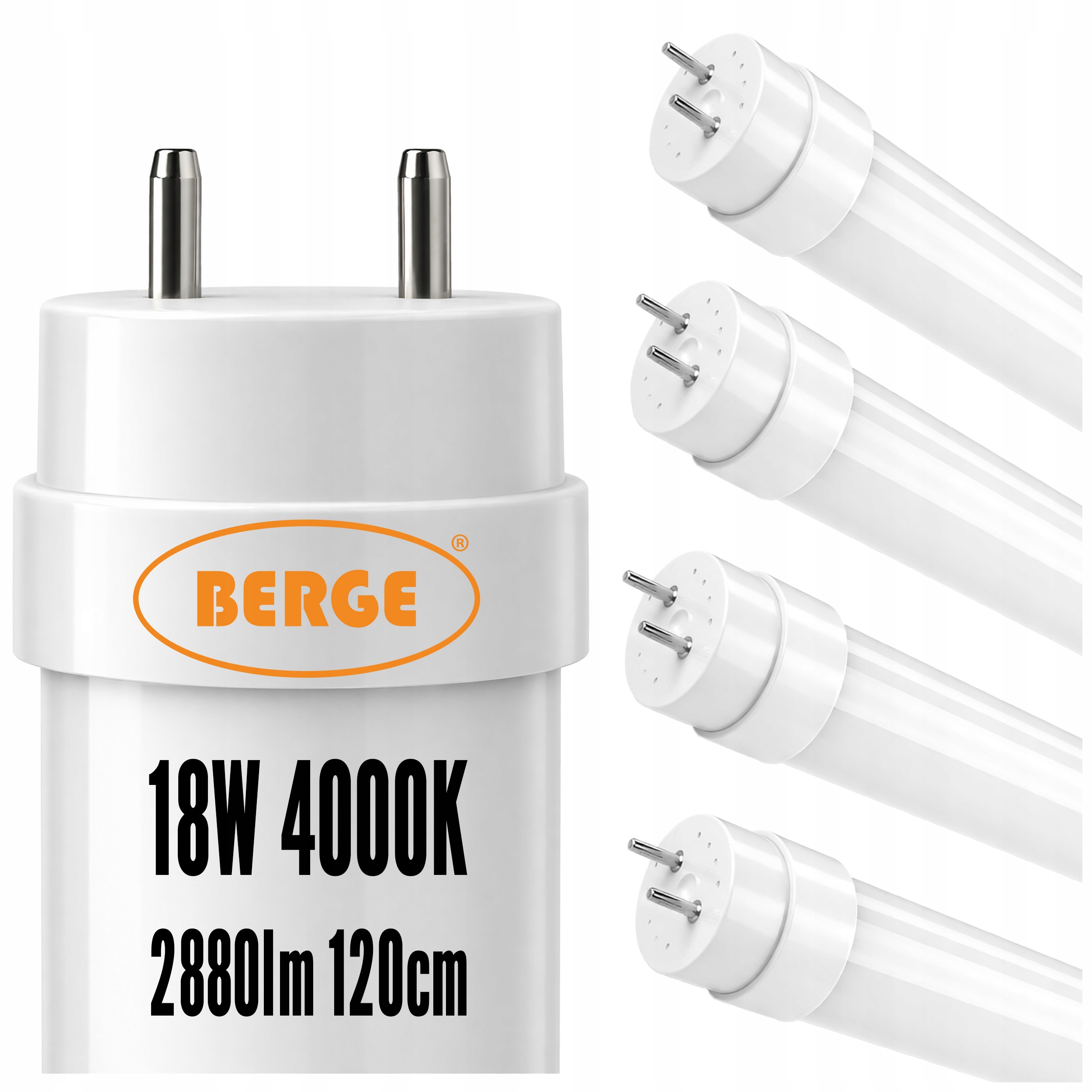 4x Tuba LED zářivka 120CM T8 18W 2880lm 4000K silné neutrální světlo