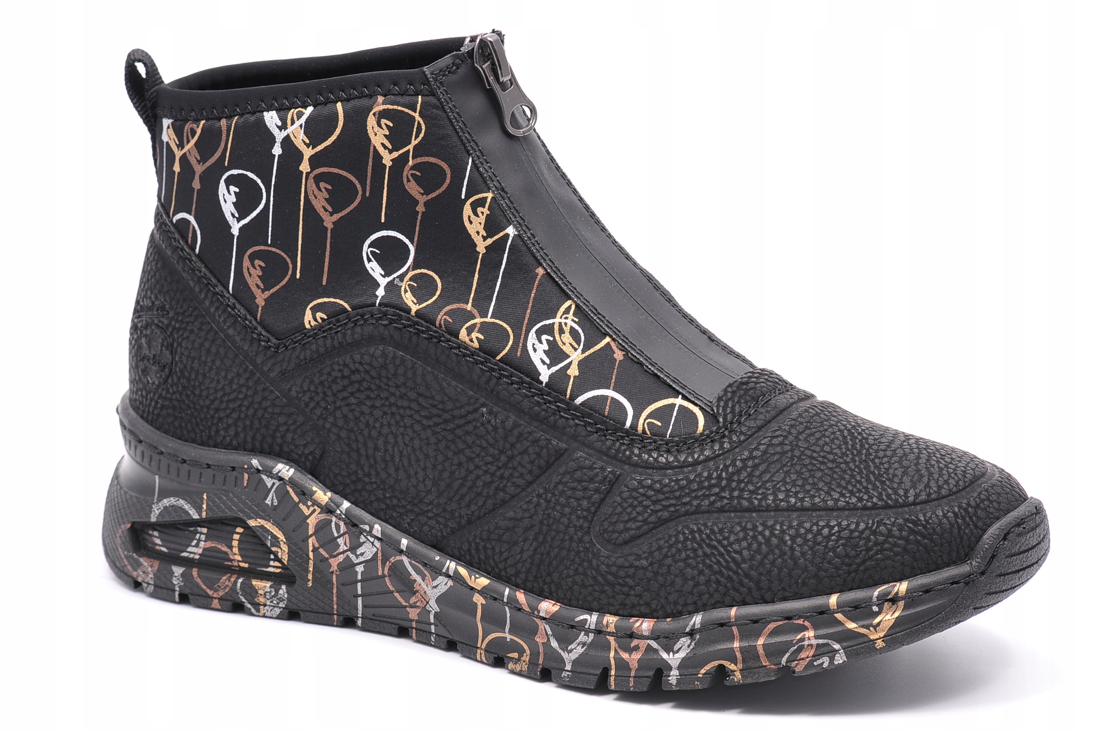 Černé kotníkové Kotníkové Boty Rieker M4953-00, Velikost 38