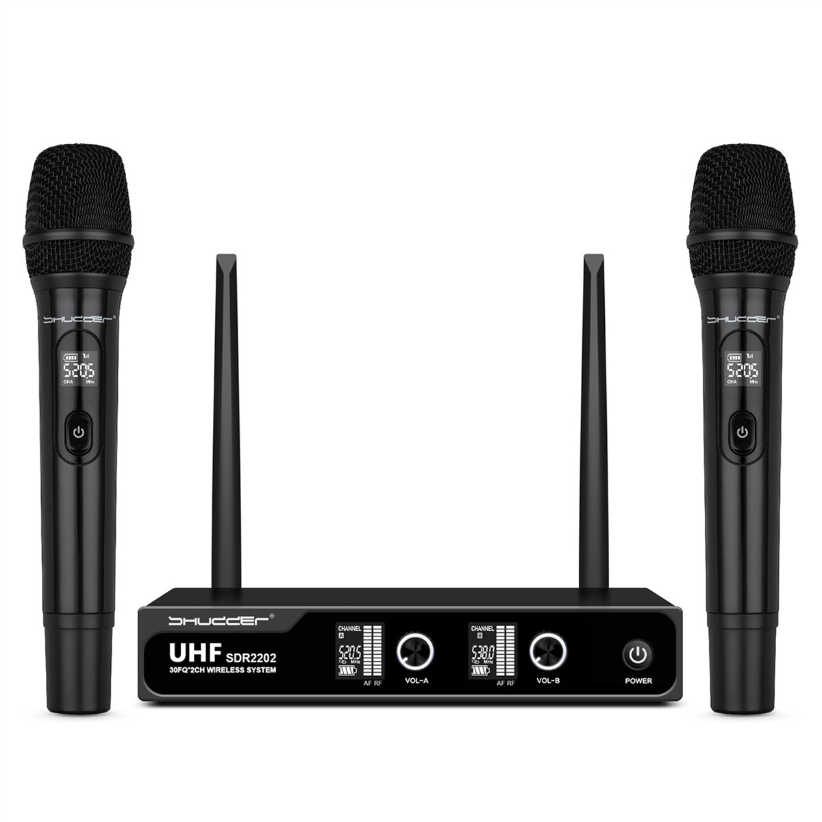 Bezdrátové mikrofony Shudder SDR2202 2 ruční mikrofony