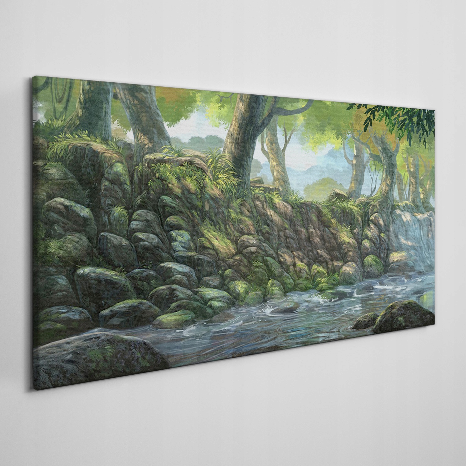

Obraz na ramie płótno Las rzeka kamienie 120x60 cm