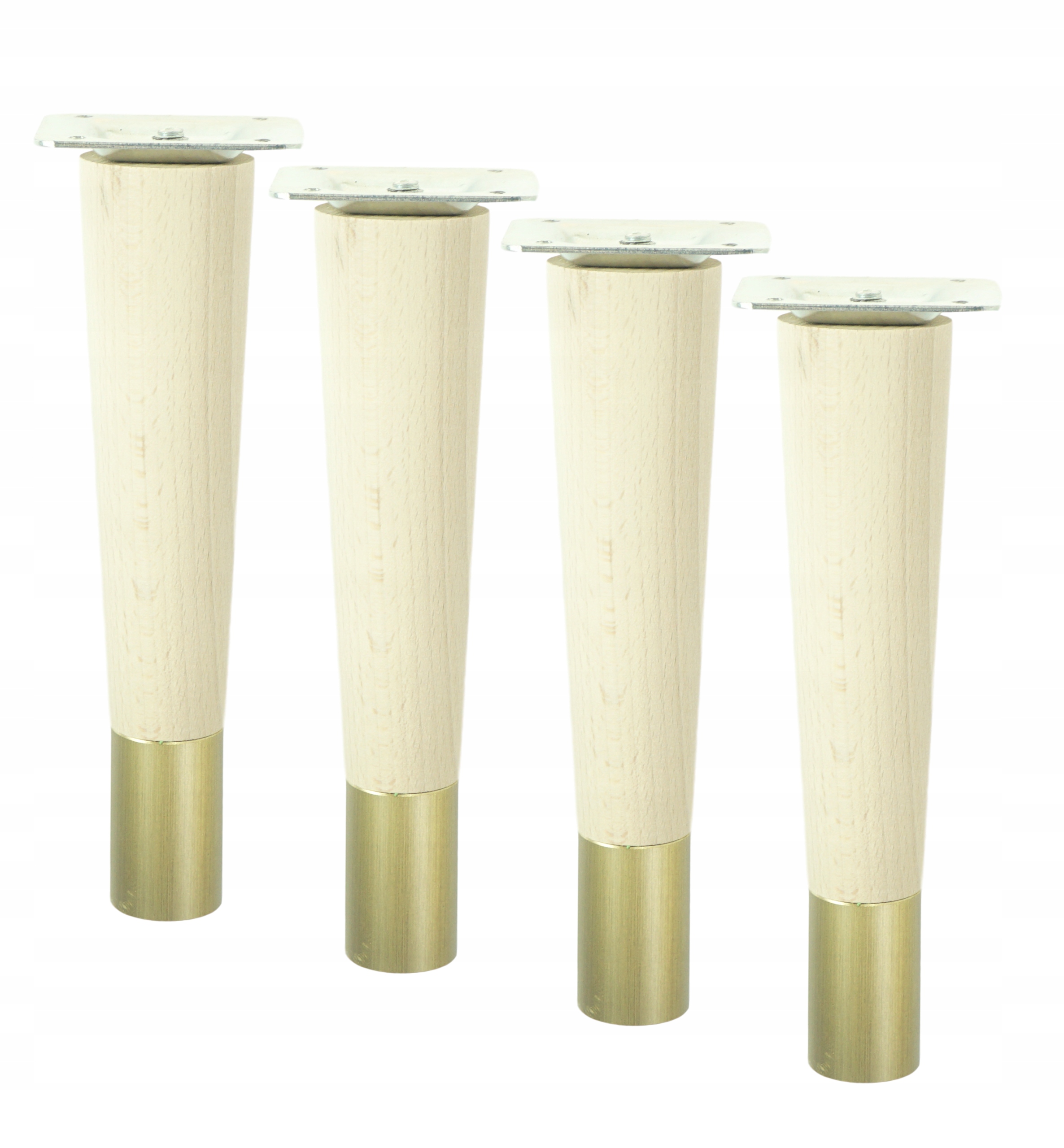 

4 x nogi drewniane 20 cm z blachą i nakładką