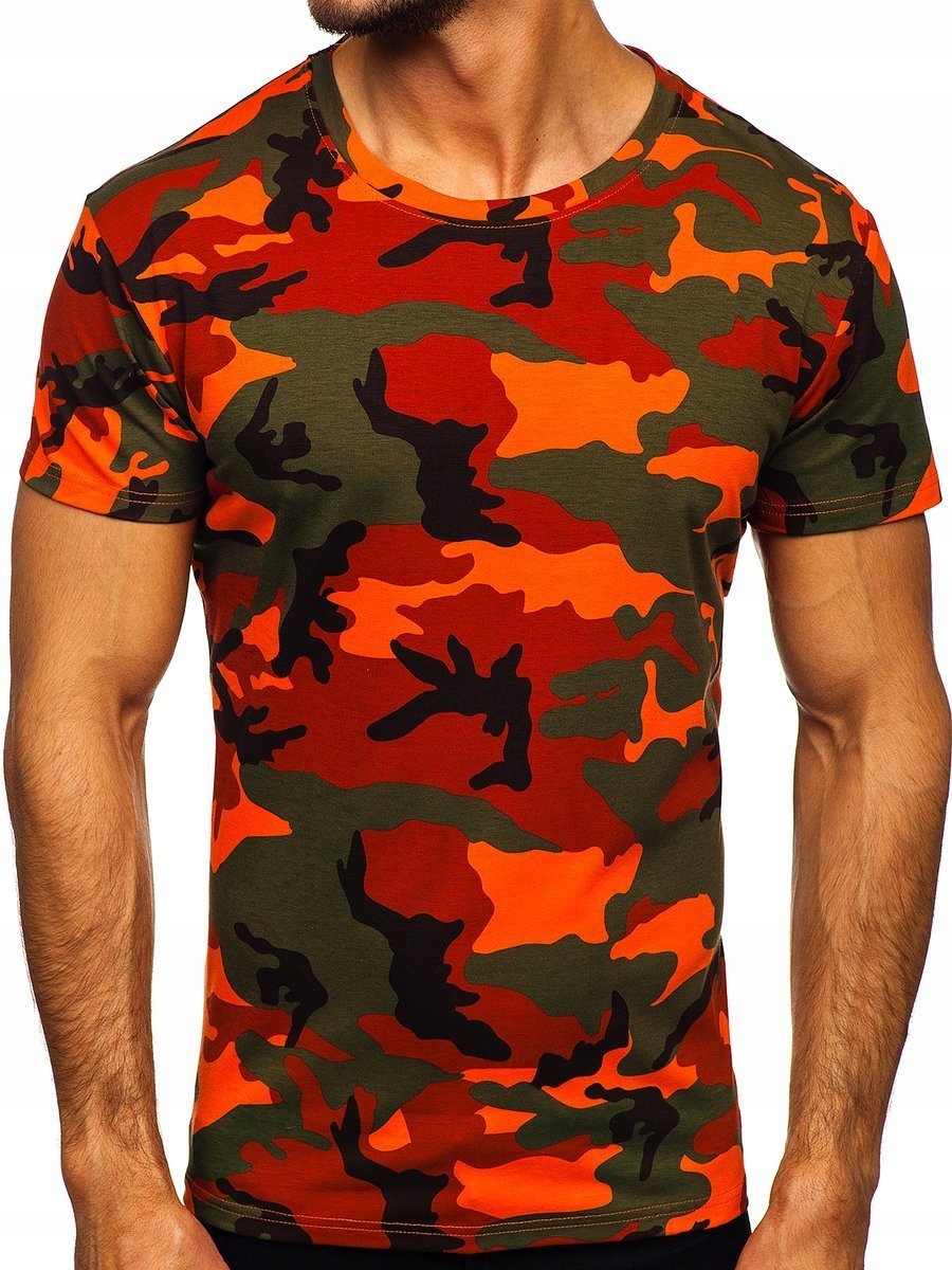 

T-shirt Męski Zielono-pomarańczowy S807 Denley_m