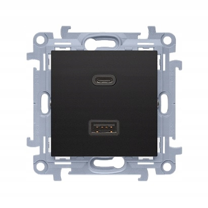 Ładowarka Usb C+a modułowa Simon 10, 30W, czarny, podtynkowa