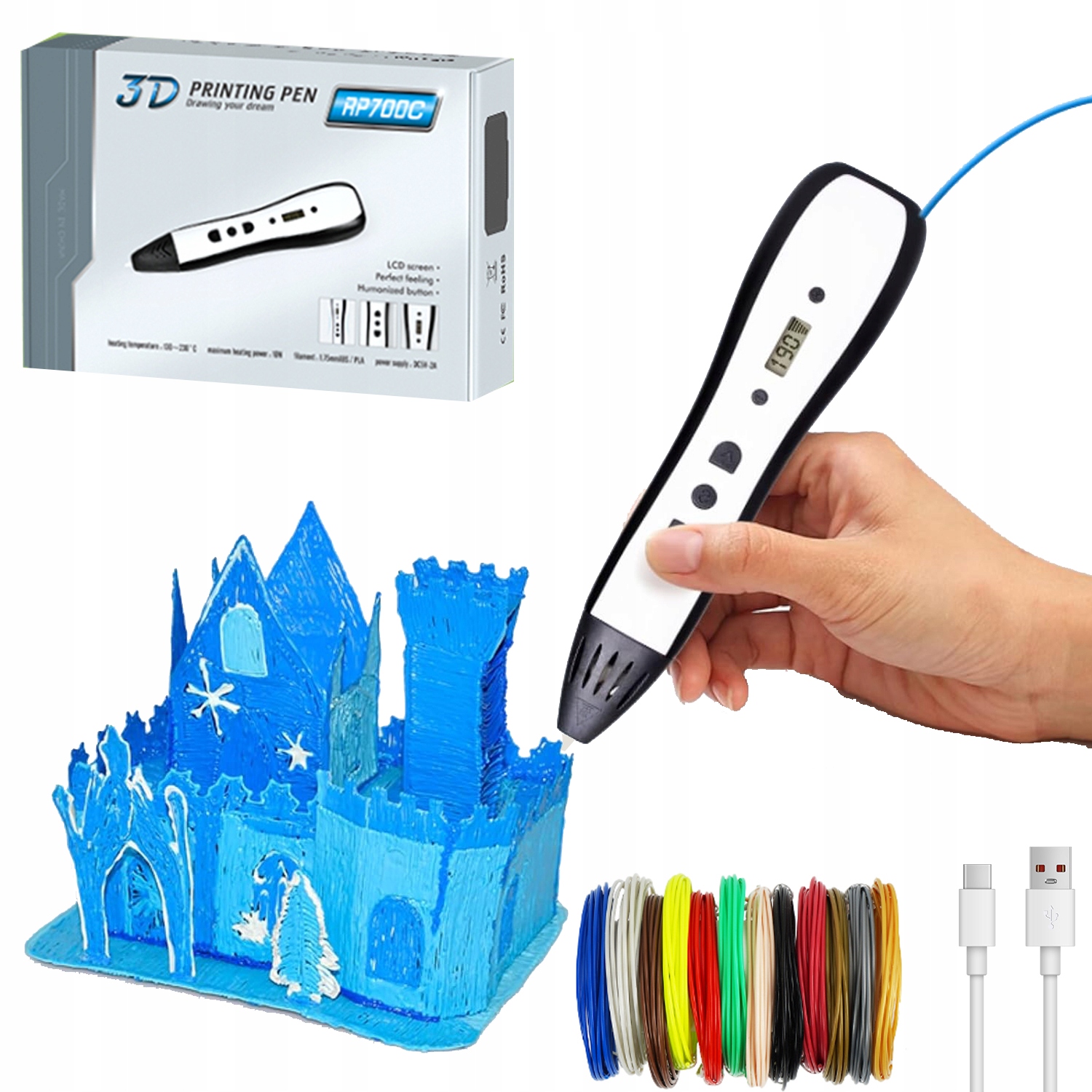 3D tiskací pero s Led displejem a 6 rychlostními režimy, kreativní Diy dárek