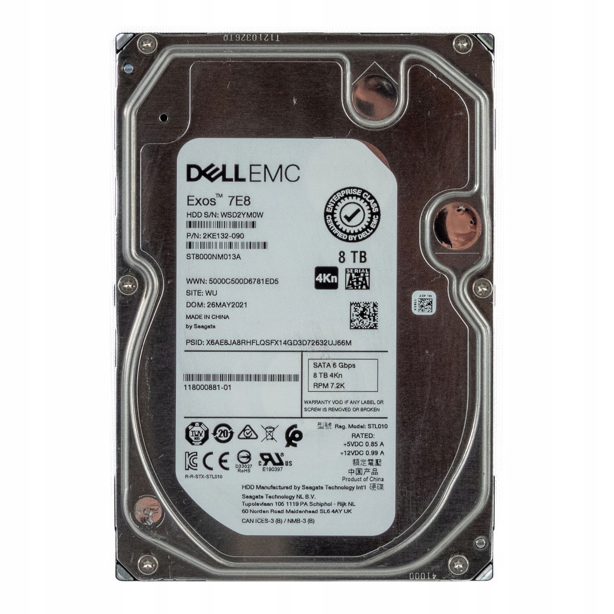 Emc 118000881 8TB 7.2K 256MB Sata III 3.5'' ST8000NM013A